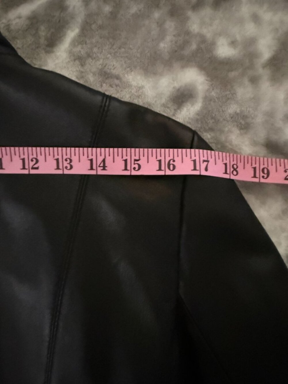 Van Heusen Black Genuine Leather Jacket Women's Size Large Fitted Zip Up Pockets - Picture 10 of 14